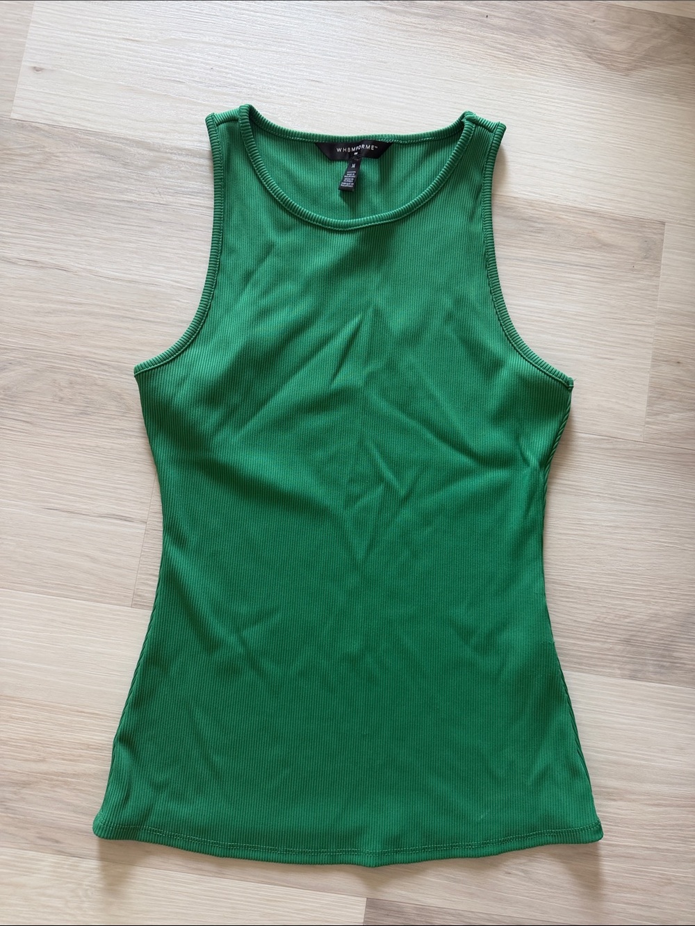 White House black market  Green Ribbed Tank Top